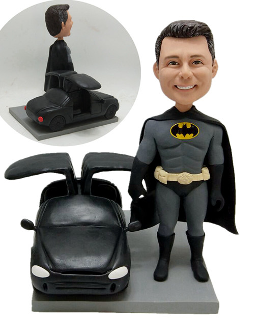 Custom cake toppers personalized Bat super hero cake topper with Bat super hero mobile